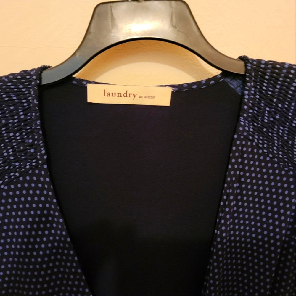 Laundry by design Navy Polka Dot Wrap Dess